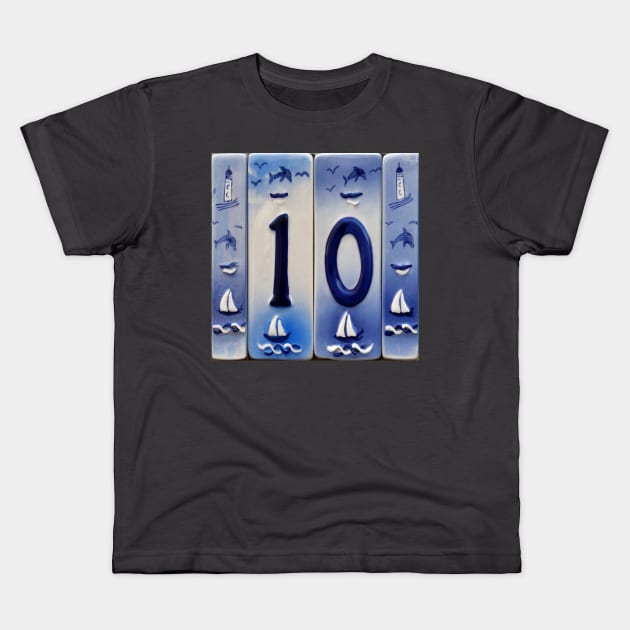 Number 10. Kids T-Shirt by JonDelorme